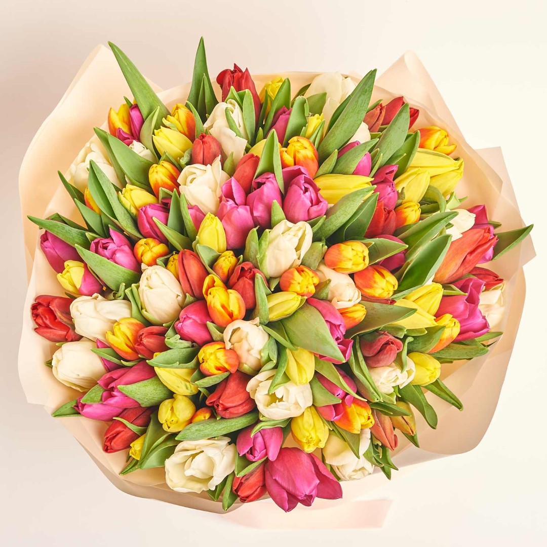 Product image Bouquet of 101 Tulips Мix, vendor code: 3004