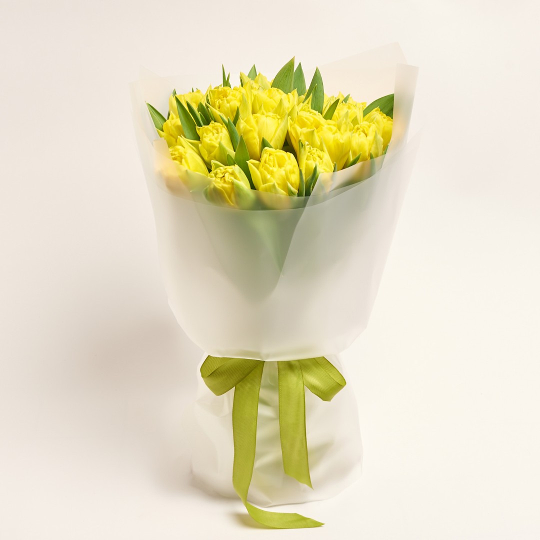 Product image Bouquet 25 Yellow peony tulip, vendor code: 3085