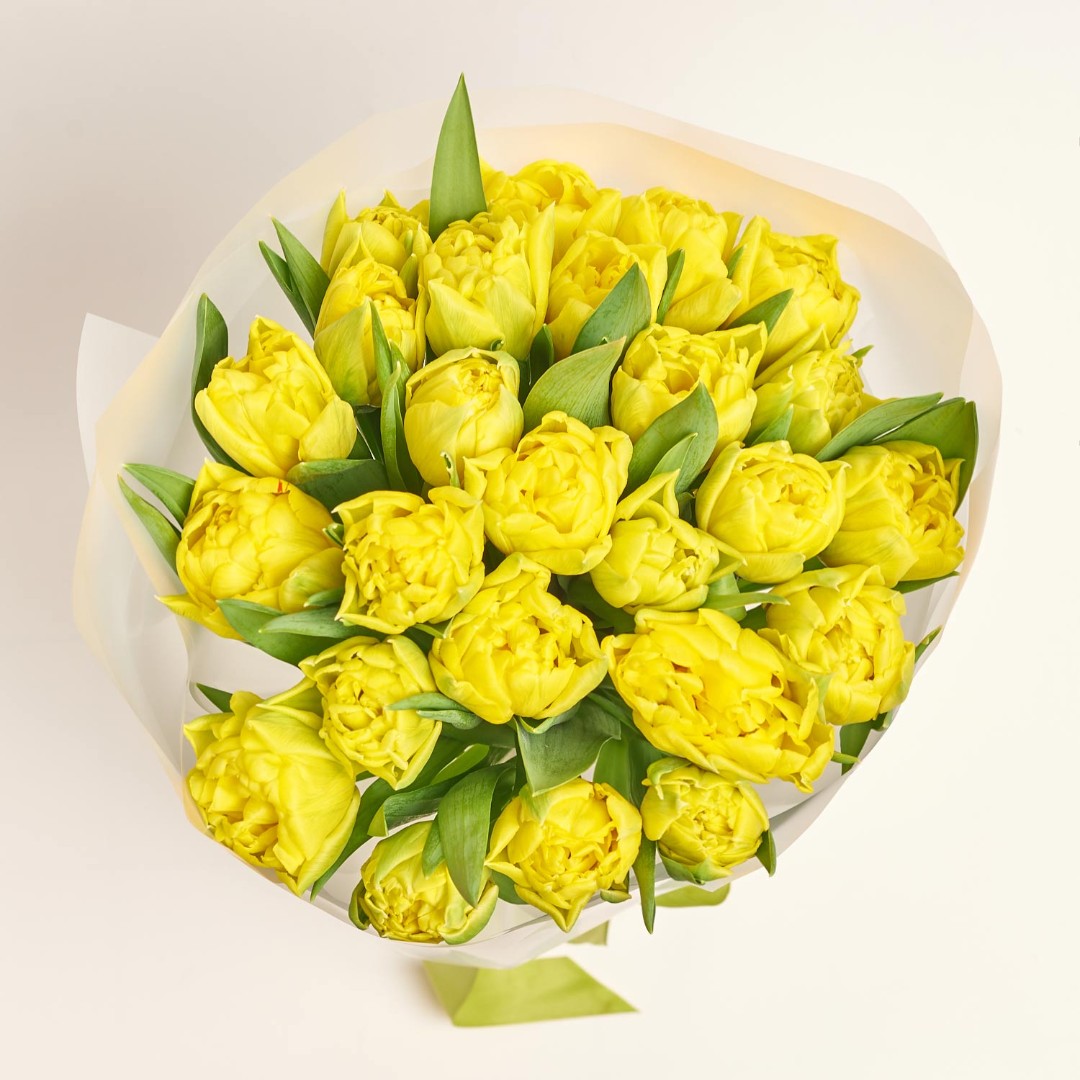 Product image Bouquet 25 Yellow peony tulip, vendor code: 3085