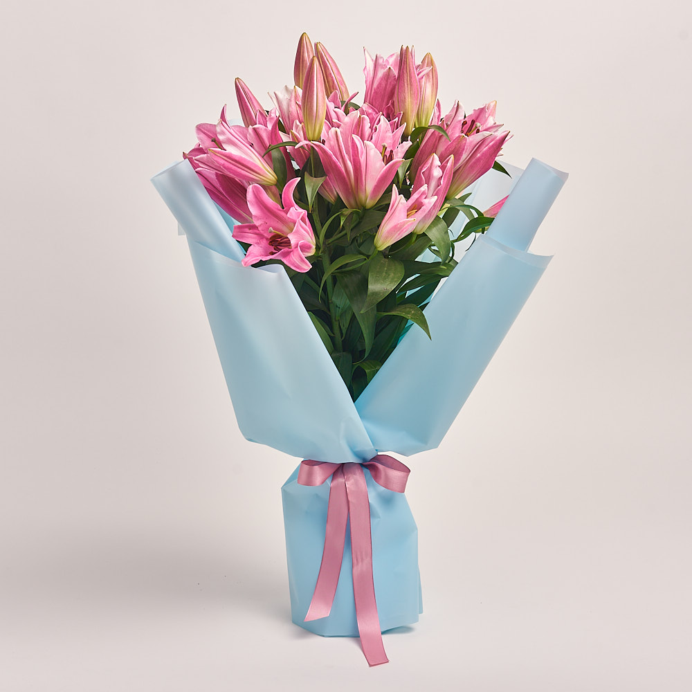 Product image Bouquet of 5 Pink Lilies, vendor code: 3218