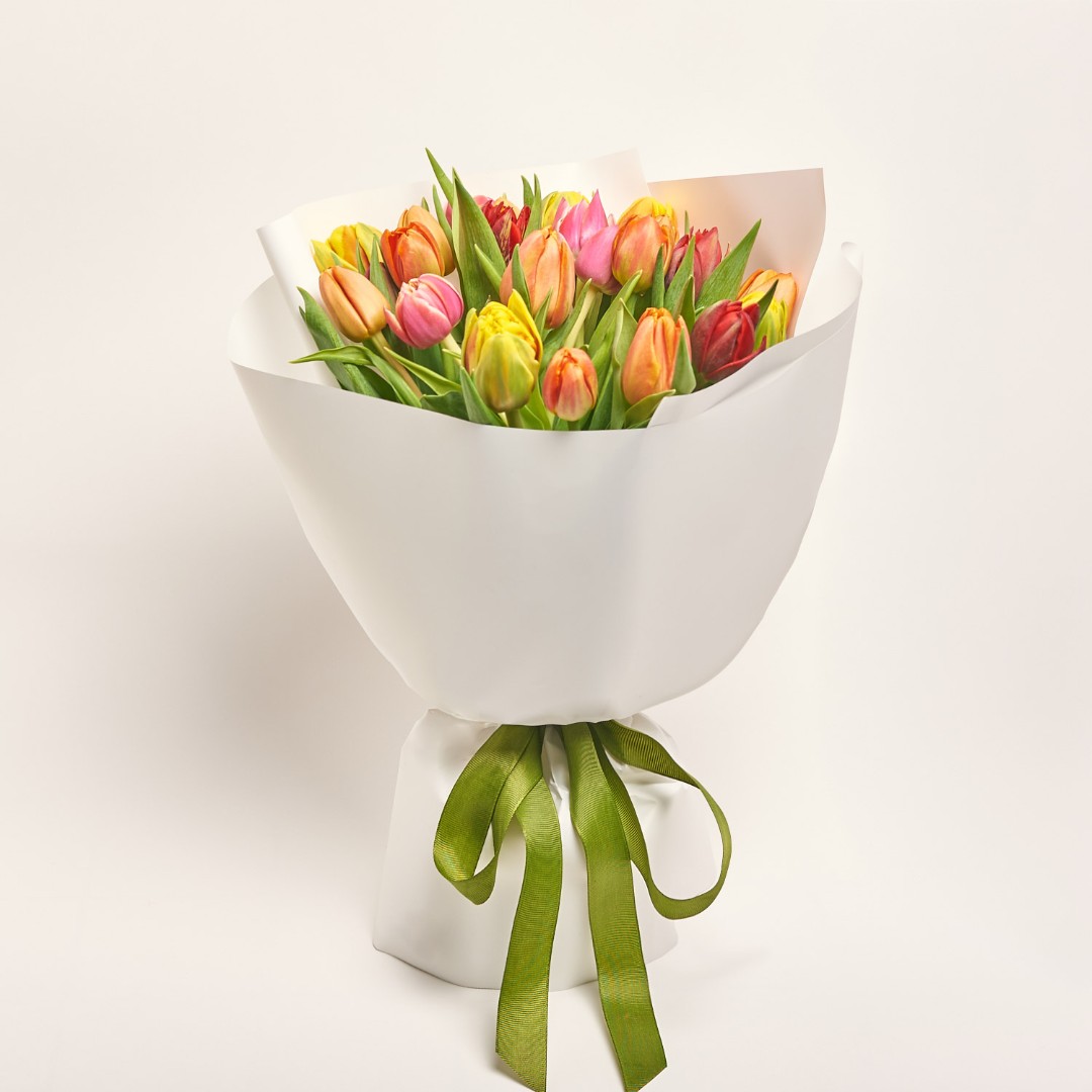 Product image Bouquet 25 tulips Мix peony, vendor code: 3236