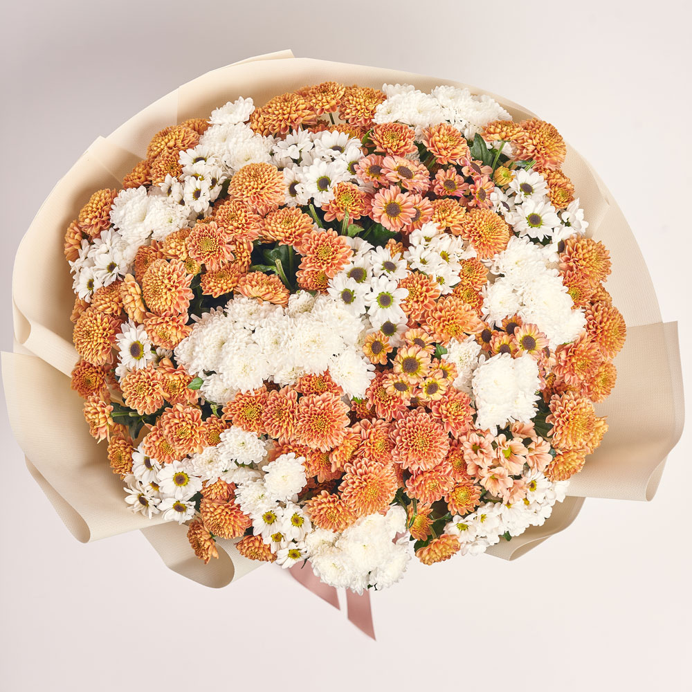 Product image Bouquet of 51 Chrysanthemums Santinі Mix, vendor code: 3544
