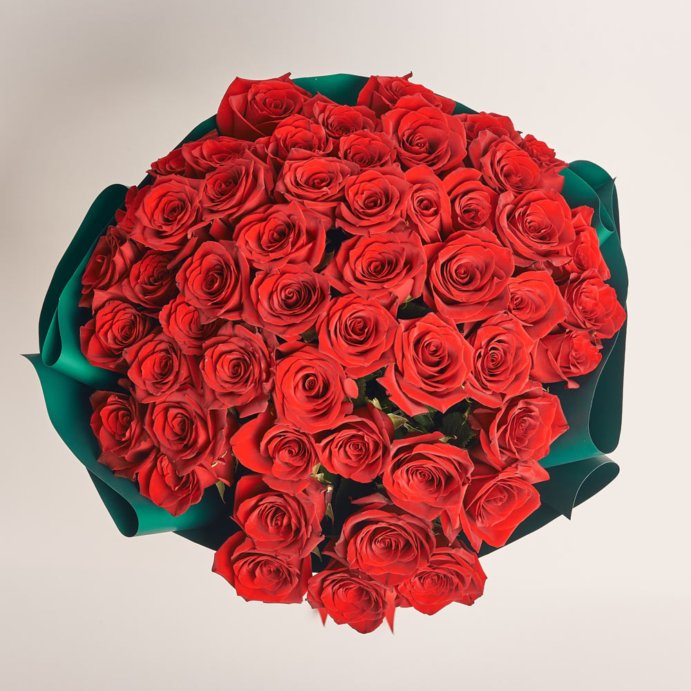 Product image Bouquet 51 Red Rose Explorer, packaging: Green, vendor code: 3561