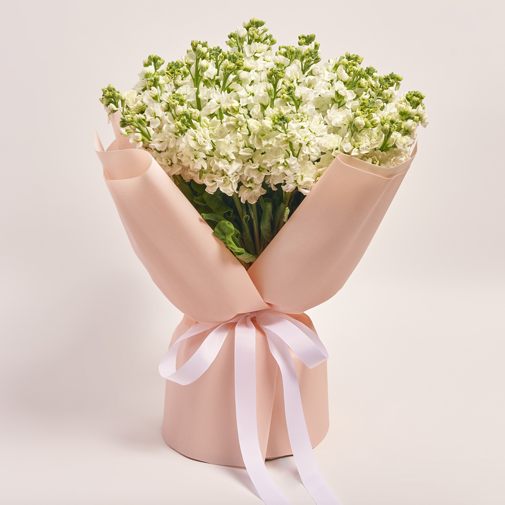 Product image Bouquet 51 White Matiola, packaging: Kafin rose, vendor code: 3663