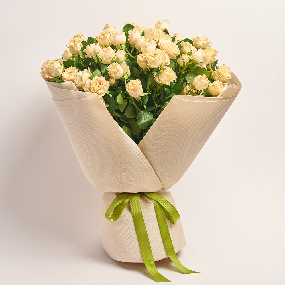 Зображення товару Букет 25 Бежевих Троянд Спрей, артикул: 3750