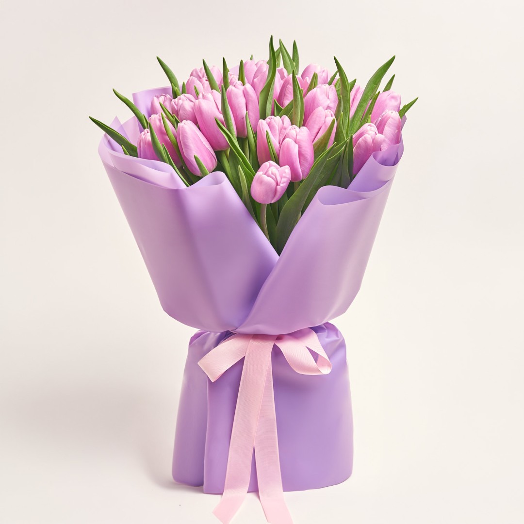 Product image Bouquet of 25 Light Purple Tulips, vendor code: 4003