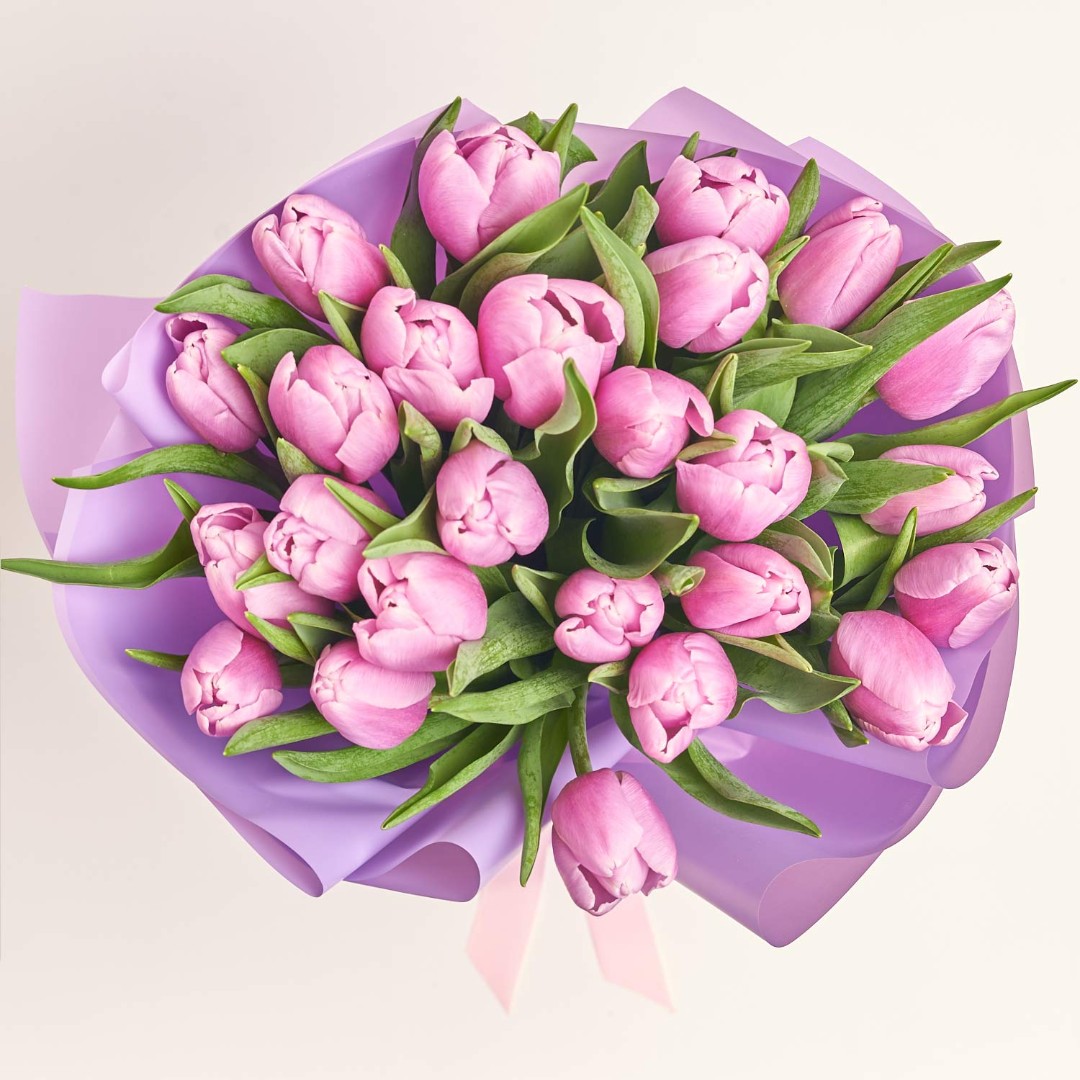 Product image Bouquet of 25 Light Purple Tulips, vendor code: 4003
