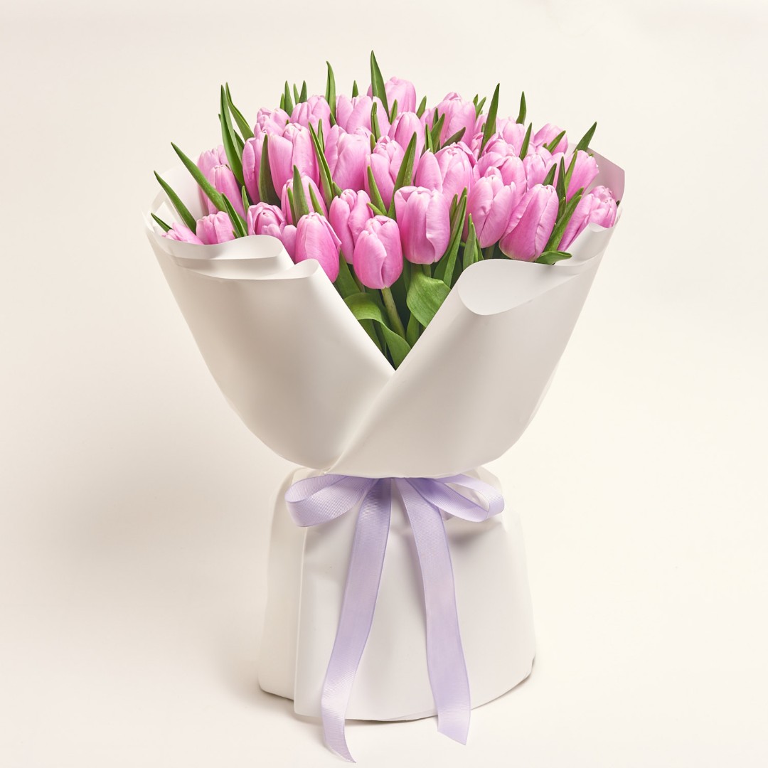 Product image Bouquet of 51 Light Purple Tulips, vendor code: 4004
