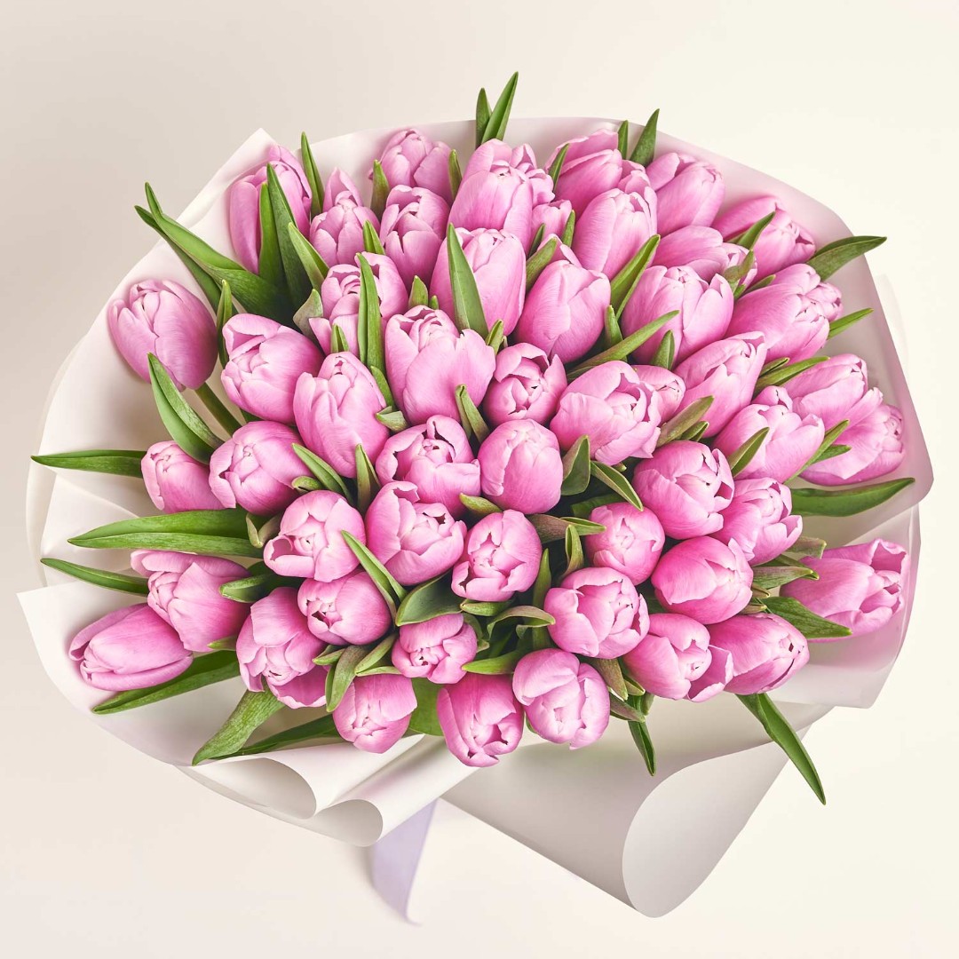 Product image Bouquet of 51 Light Purple Tulips, vendor code: 4004