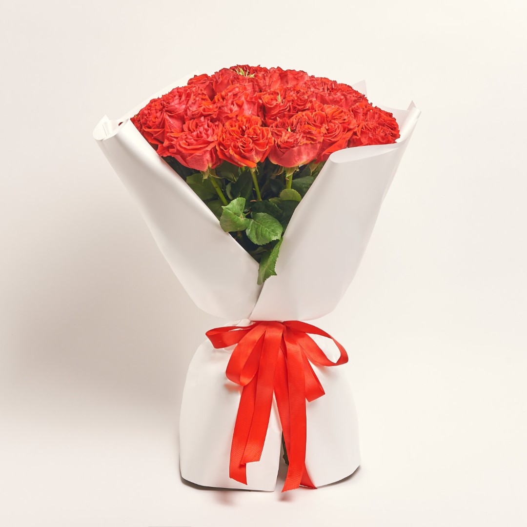 Product image Bouquet 25 Red Peony Roses, vendor code: 4044