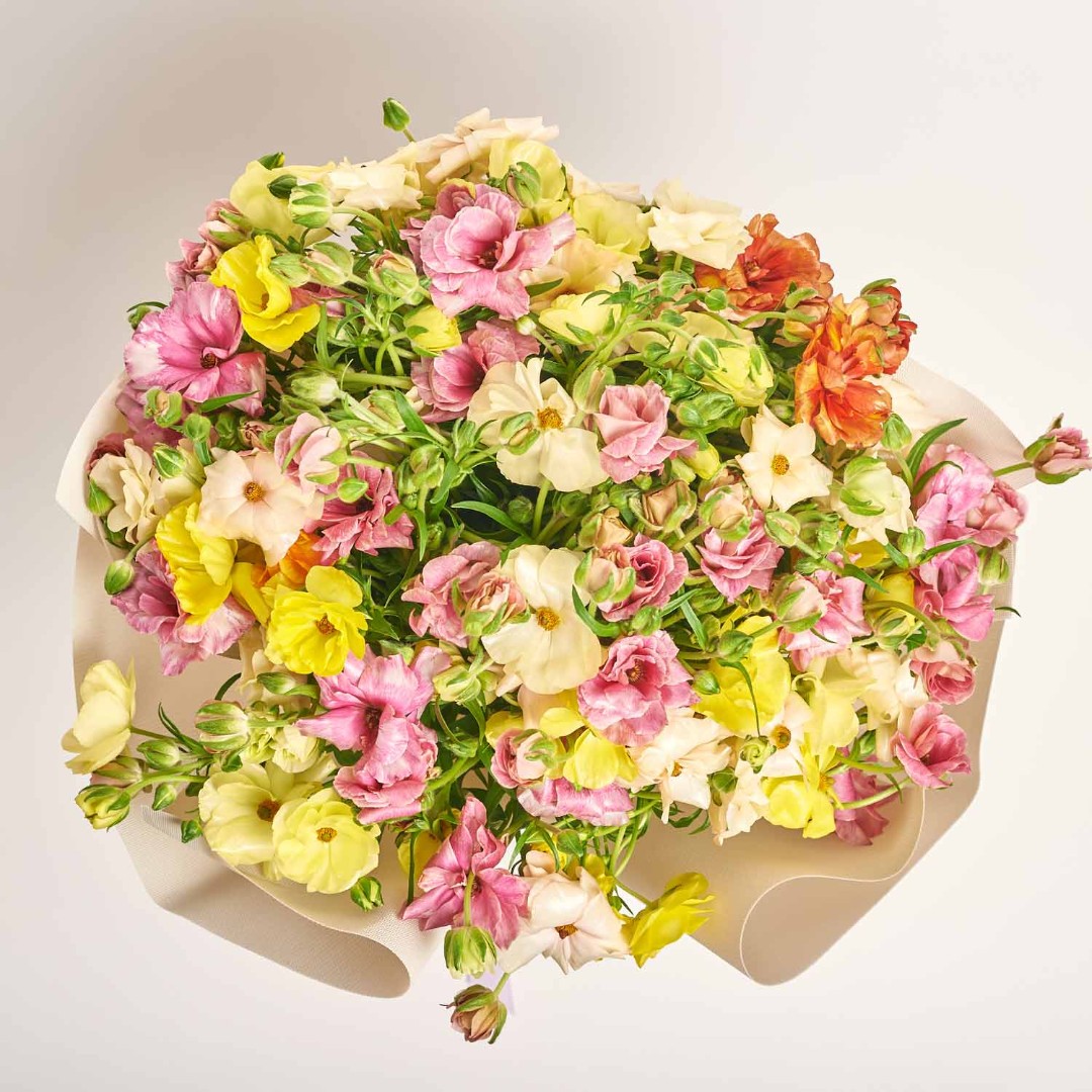 Product image Bouquet 51 Ranunculuses Butterfly Мix, vendor code: 4046