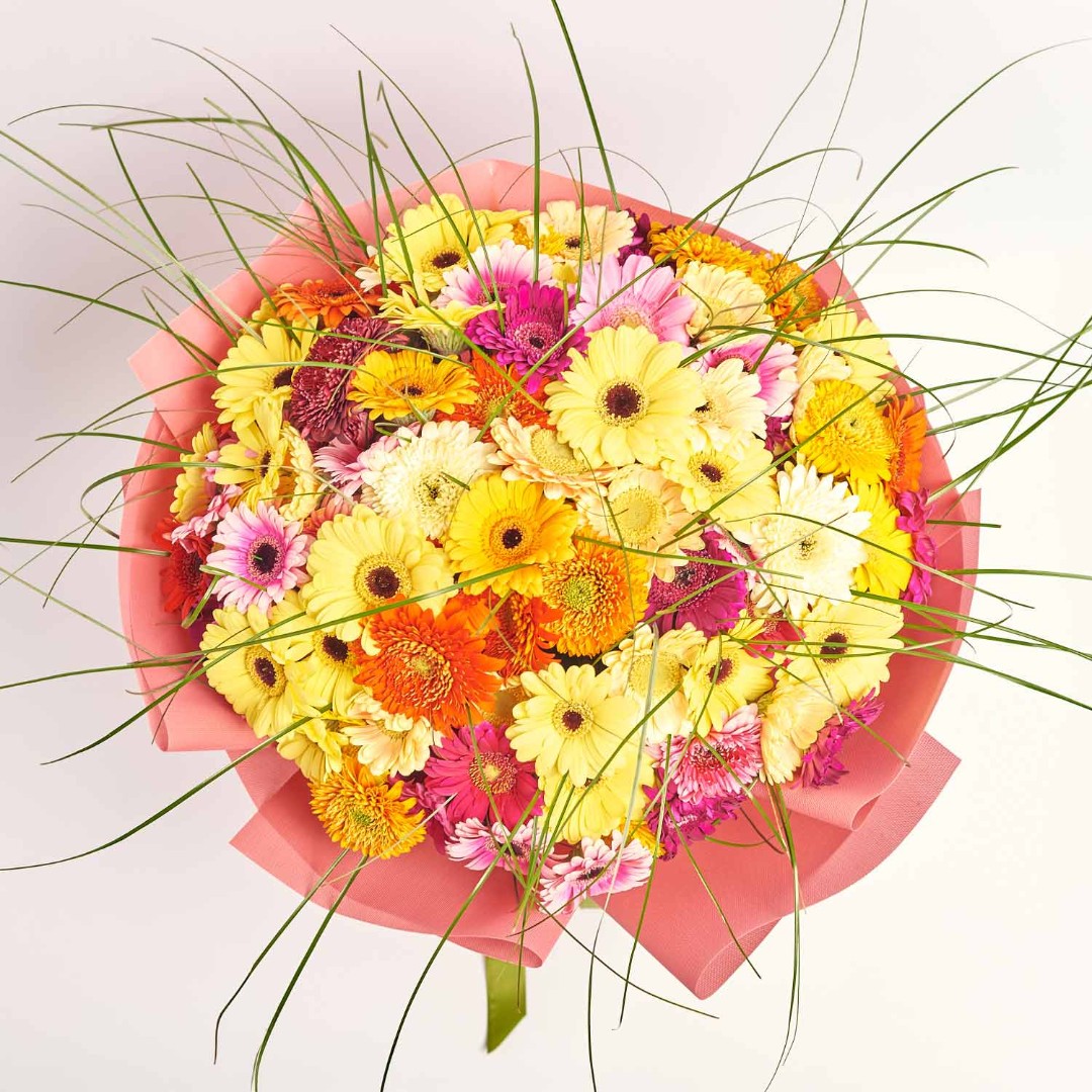 Product image Bouquet of 101 Gerberas Mini Mix, vendor code: 4086